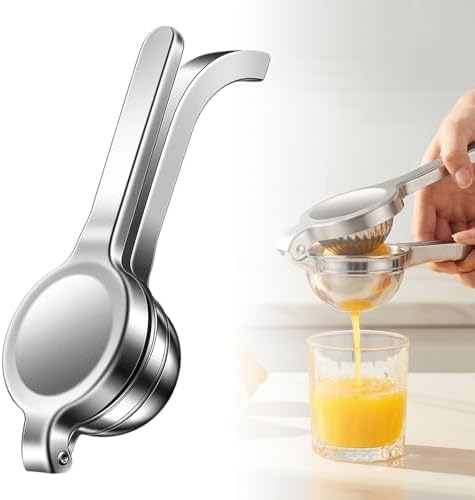 Handheld Lemon Juice Squeezer, Lemon Squeezer Stainless Steel, Manual Fruit Juice Squeezer, Heavy Duty Citrus Press Juicer, Ergonomic Hand Press Juicer for Lime, Orange, Grapefruit, Pomegranate (1pcs)