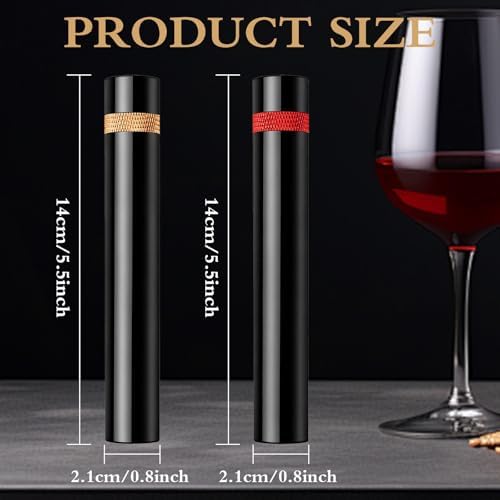 2 Pcs Portable Air Pressure Pump Bottle Opener, Quick Bottle Opening, Compatible With Champagne and Red Wine Bottles, Suitable for Travel Camping, Family Gatherings, Restaurants, and Bars (Gold + Red)
