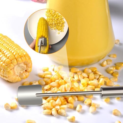 Corn Peeler for Corn on The Cob Stripper Tool, 2025 New Long Handle Stainless Steel Corn Stripper Tool, Quick Corn Kernel Remover Tools for Kitchen Use (1PC)