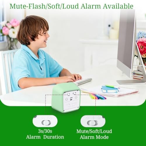 Visual Timer for Kids and Adult, 60-min Countdown Timer, LightGreen