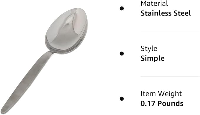 Chef Kunz Spoon | 9 inch 2.5 Tbsp18/10 Stainless Steel Silver Serving Spoons | Sauce, Basting, Quenelle, Plating, Cooking Chef Spoon, Dishwasher Safe