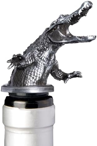 Stainless Steel Alligator Wine Aerator Pourer - Deluxe Decanter Spout for Robust Red and White Wine - Pour Amore Bottle Pourer/Stopper & Air Diffuser by Chris's Stuff