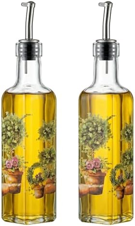 Olive Oil Dispenser 2 Pack 9oz, Drip-Free Stainless Steel Spout