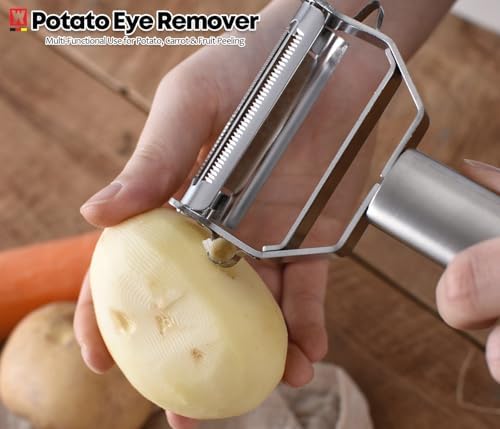 Wagensteiger Stainless Steel Potato Peeler with Extra-Wide Peeling Blade, Great for Large Vegetables (1611)