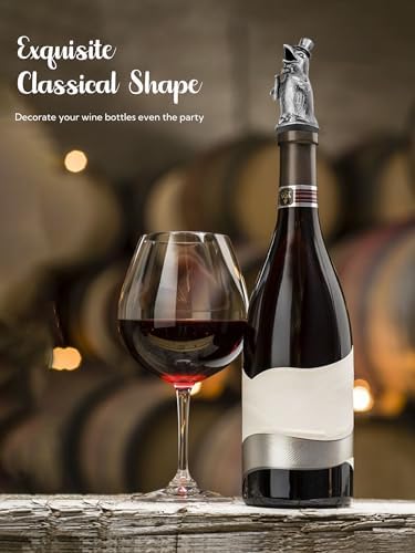 Animal Wine Pourer Spout, Drip Free Bottle Pourer & Stopper for Wine and Liquor Bottles, Funny Gift for Men, Dad, Hostess and Housewarming, Bar Cart Accessory for Holiday Party Decor, Multiple Animal