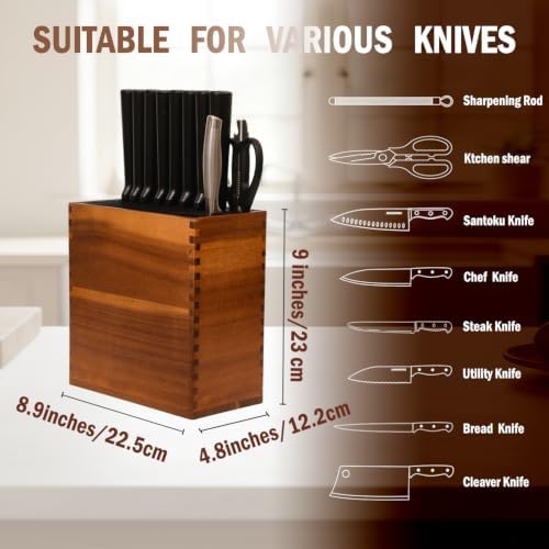 Universal Knife Block XL Knife Block Without Knives Acacia Wood Natural