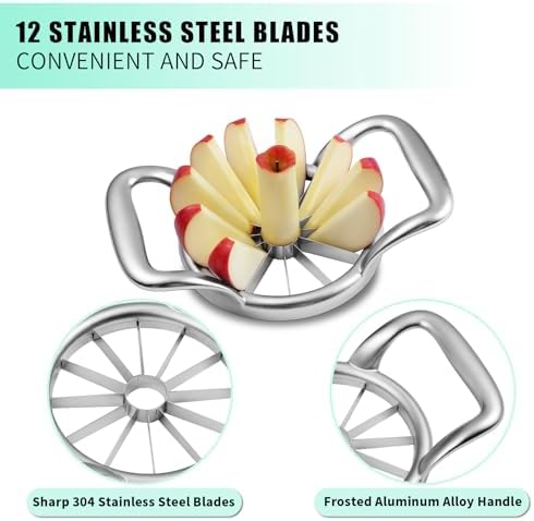 5.5 Inch Extra Large 12-Slice Fruit Cutter, Solid Divider Wedger Gifts for Mom