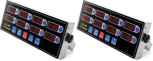 Commercial 8 Channels Digital Kitchen Timer, Stainless Steel Calculagraph Timer with Loud Alarm for Restaurant, Clock Reminder on Multiple Events (Pack of 2)