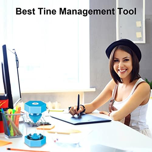 SuLiao 10 Minute Sand Timer Hourglass: Plastic Sand Clock 10 Minutes,Large Blue Sand Watch 10 Min,Reloj De Arena,Colorful Hour Glass Sandglass for Kids, Games, Classroom, Kitchen, Decorative