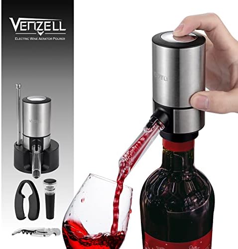 VENZELL Electric Wine Aerator Pourer with Vacuum Stopper One-Button
