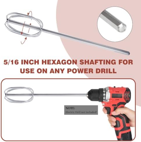 Hand Mixer Beaters used with Standard Hand Drill,Meat Chopper,Hamburger Chopper,Potato Masher,304 Stainless Steel Meat Whisk for Stirring Eggs,Chocolate,Butter,Patties and Cream