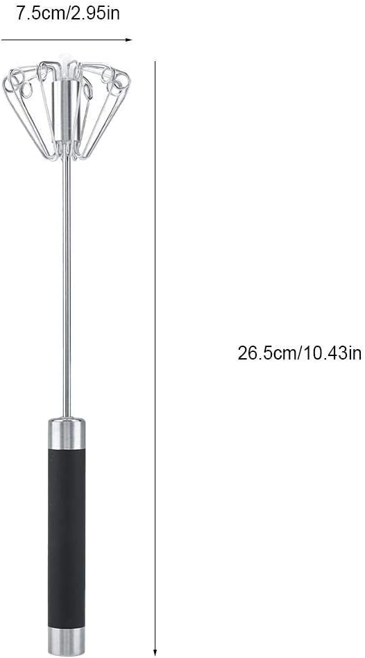 Fdit Rotatable Stainless Steel Kitchen Mixer Balloon Egg Beater Whisk for Whipping Manual Milk Cream Whisk Stirring Egg Tools