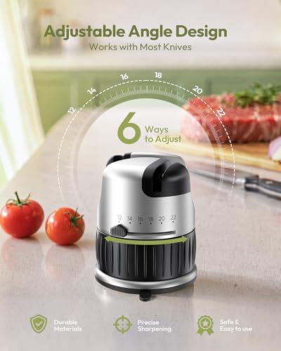 Maestri House Knife Sharpener, Hands-Free Safety, Restores Dull Blades Fast