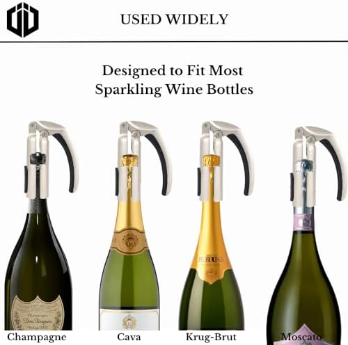 Imbibe & Indulge - Champagne Opener Tool - Zinc Alloy Champagne Opener with Non-Slip Handle and Easy Lever-Action - Champagne Accessories, Champagne Bottle Opener, Sparkling Wine Accessories Metal