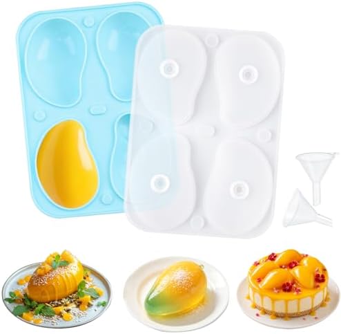Mango Silicone Mold Mango Shape Cake Mold 3d Fruit Silicone Mold Mango Chocolate Molds for Baking Pastry Chocolate Candy Pudding Ice Cream Dessert Jelly Candle Soap Cake Cupcake Fondant Mould