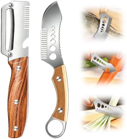 2PCS Vegetable Peeler with Wooden Handle, Set B