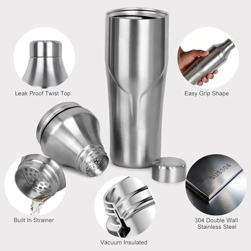 Lexenic 24oz Double Wall Vacuum Insulated Cocktail Shaker-U
