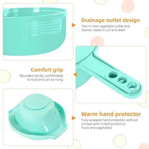 Multifunction mandoline slicer;vegetable chopper;vegetable slicer;food slicer;food chopper;chopper container;onion chopper;mandoline food slicer;vegetable cutter;chopping artifact (green, 7 in 1)