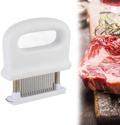 Stainless Steel Meat Tenderizer Needle, 48 Pin Ergonomics Meat Tenderizer Tool Steak Perforator Chicken Tenderizer Meat Hammer Mallet for Chicken, Beef, Pork