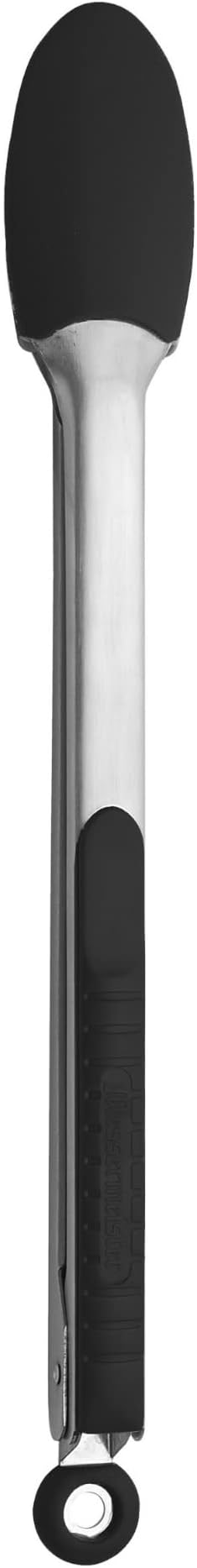 Messermeister Silicone Coated Locking Tongs, 12” - Black - Stainless Steel Rivet & Non-Slip, Silicone Tip & Handle - Heat Resistant Up to 430 Degrees Fahrenheit - Dishwasher Safe