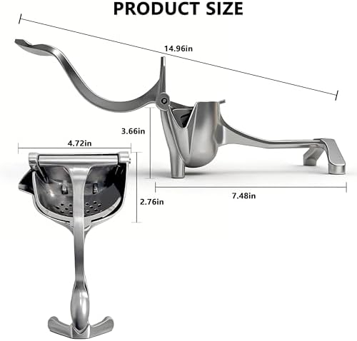 Manual Juicer and Lemon Squeezer, Heavy Duty 0.6L Aluminum Citrus Juicer - Orange Press, Easy Clean Handheld Juice Extractor for Grapefruit, Pomegranate