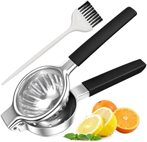 Stainless Steel Lemon Squeezer,Large Manual Citrus Juicer,Free Brush