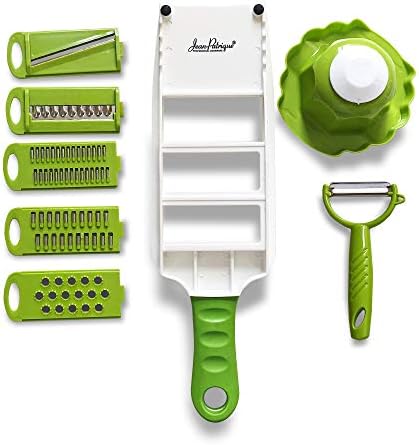5 In 1 Handheld Vegetable Slicer & Grater - With Mandolin Blade & Peeler, All-in-one, Shredder, Grater, Zester and More - From Jean Patrique