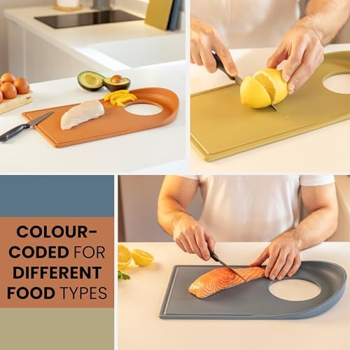 Vigar Cutting Board, Durable Polypropylene, Non-Slip, Set of 3