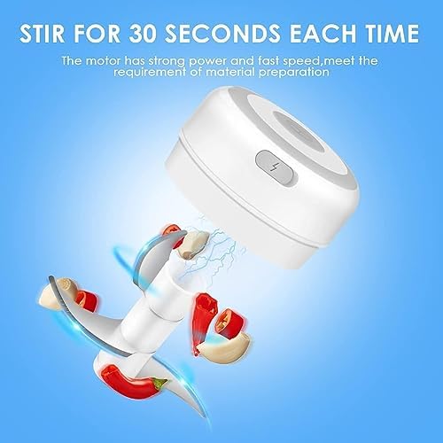 Electric Mini Vegetable Chopper, Powerful Rechargeable Veggie Chopper, Cordless Garlic Grinder Masher Onion Chopper, Blender to Vegetable, Wireless Food Processor for Ginger, Chili, Fruit, Meat, Salad
