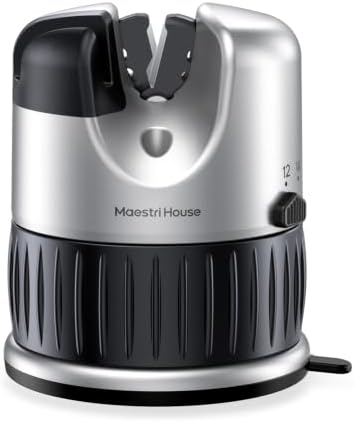 Maestri House Knife Sharpener, Hands-Free Safety, Restores Dull Blades Fast