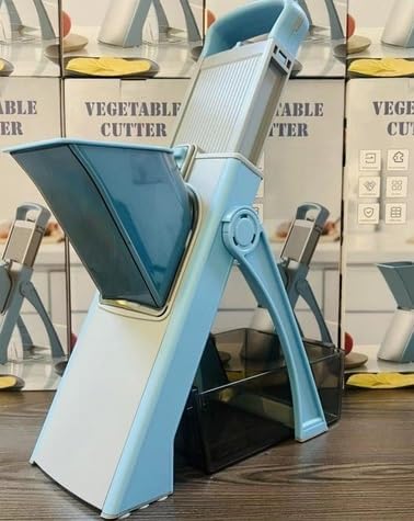 Adjustable Mandoline Slicer for Vegetables – Multi-Function Food Chopper with Suction Cup, 6 Blades for Slicing Dicing Shredding