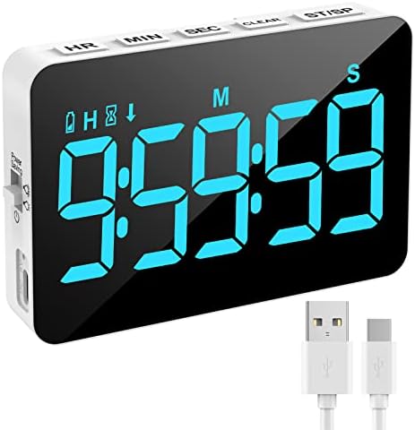 Samshow Rechargeable Digital Kitchen Timer, Ice Blue, 5 Inch