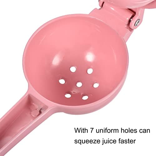 uxcell Manual Hand Squeezer, Aluminium Alloy Lemon Orange Citrus Juicer Suitable for Lemon, Watermelon, Orange, Pomegranate, Cucumber - Pink
