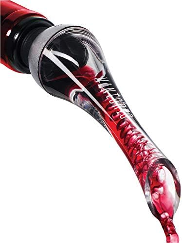 Vintorio Wine Aerator Pourer - Premium Aerating Pourer and Decanter Spout (Silver)