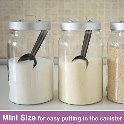 P&P CHEF 3 Ounce Mini Canister Scoop Stainless Steel Set of 4, Black