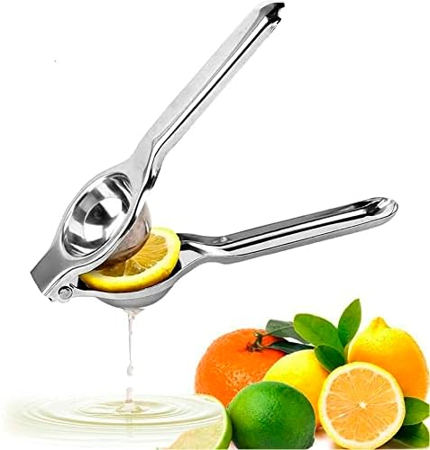 Lemon Juicer Squeezer Stainless Steel Manual Citrus Press Premium Quality Fruit Lime Squeezer for Drinks Rust Proof Non-Slip Manual Hand Juicer Is Ideal for Juicing Lemons, Limes, Small Oranges