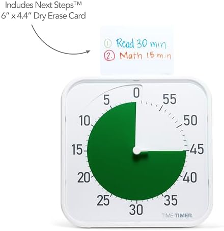 Time Timer Original 12" Visual Countdown Timer – Large 60-Minute Silent Classroom Visual Timer for SEL, Emotional Regulation, Focus, Calm Transitions, ADHD, Autism – (Green & White)