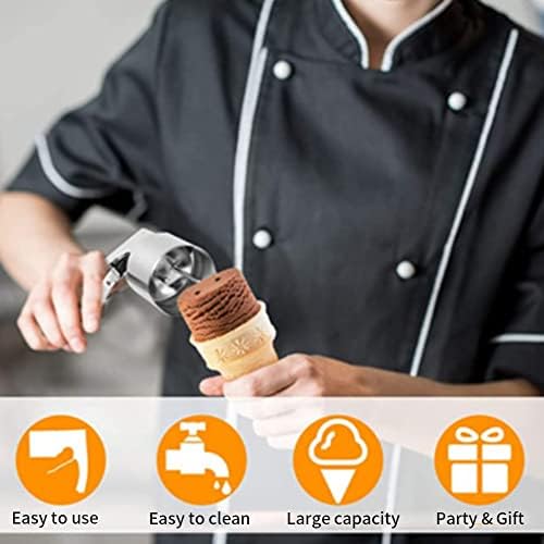 Ice Cream Scoop Stainless Steel, Cylindrical Scooper with Trigger Release
