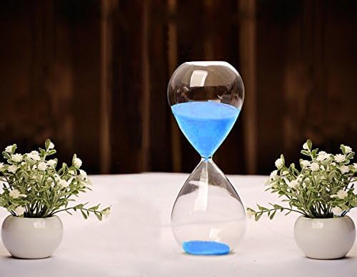 GracesDawn Transparent Glass Hourglass Sand Timer 60 Minutes with (Blue)