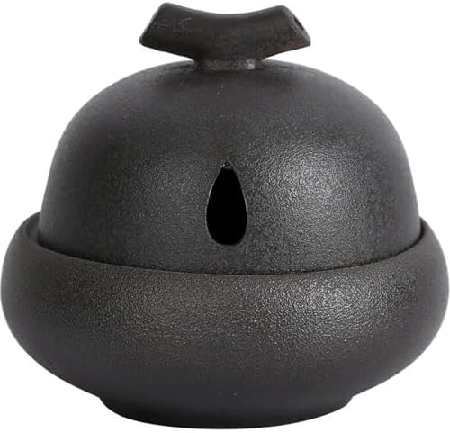 LUNCHS Matte Glaze Garlic Keeper for Counter Countertop Storage Ceramic Jars Garlic Holder Give it to a Friend Who Owns a Restaurant Garlic Container, Black, djdrtjtydkjtyk45154854