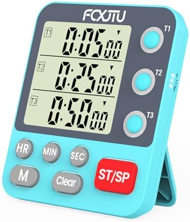 Digital Dual Kitchen Timer, Multi-Channel Magnetic Countdown for Cooking