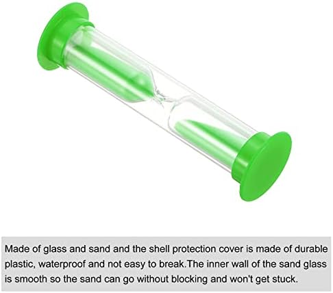 PATIKIL 3 Minute Sand Timer, 4Pcs Small Sandy Clock with Plastic Cover, Count Down Sand Glass for Games, Kitchen, Party Favors DIY Decoration, Green
