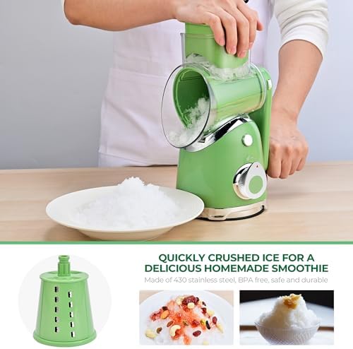 SUSTEAS Rotary Cheese Grater Hand Crank, Kitchen Shredder Vegetable Slicer