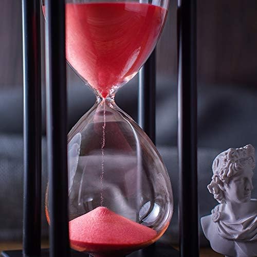 BELLAWARE Hourglass Timer with Red Sand, 45 Minute Wooden Sand Timer