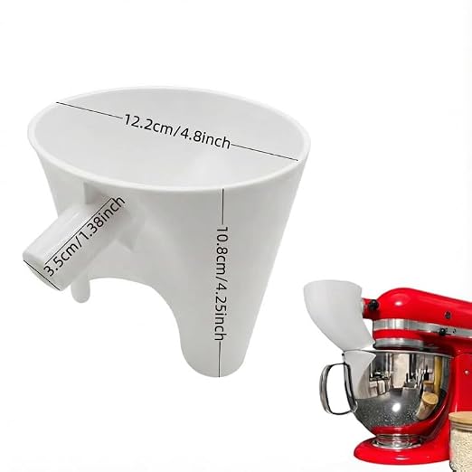 Kitchen Auxiliary Mixer Flour Funnel,Flour Funnel for Kitchen aid，Suitable for KSM150 5-Quart tilt-Head Mixer, Used for Adding Flour to The Mixer to Prevent Spilling and Mess.