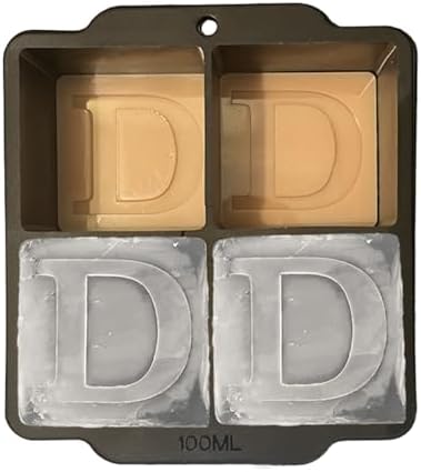 Monogrammed Ice Cubes Mold with Lid, 2 inch Whiskey Ice Cube Tray, Personalized Initials Silicone Cocktail Ice Cube Mold, Wedding Monogram, Thank You Gift, Gifts for Dad (Letter D)