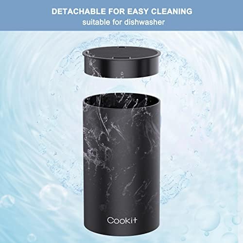 Knife Block Without Knives, Cookit Universal Round Knife Block Only, Detachable Knife Holder for Easy Cleaning, Space Saver Knife Storage Holder with Scissors Slot, Black