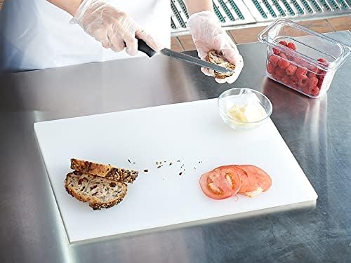 CURTA Cutting Boards for Kitchen, 18" x 12" x 0.5" White Color Coded Plastic Chopping Board with Anti Slip Surface Dishwasher Safe