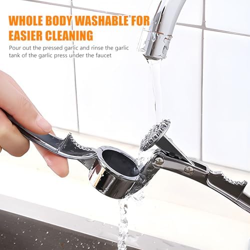 Manual Garlic Press Kitchen Large Garlic Peeler Garlic Muddler Household Garlic Pounder Garlic Press Garlic Peeler for Fine and Coarse Mince Garlic Press,Garlic Mincer, Garlic Crusher (A-3IN1)