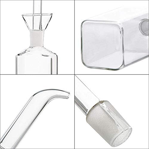 LandHope Oil Bottle Glass Olive Oil Dispenser Bottle Glass Cooking Oil Vinegar Measuring Dispenser With Spout for Kitchen and BBQ (250ml/8.54oz,2 Pack)